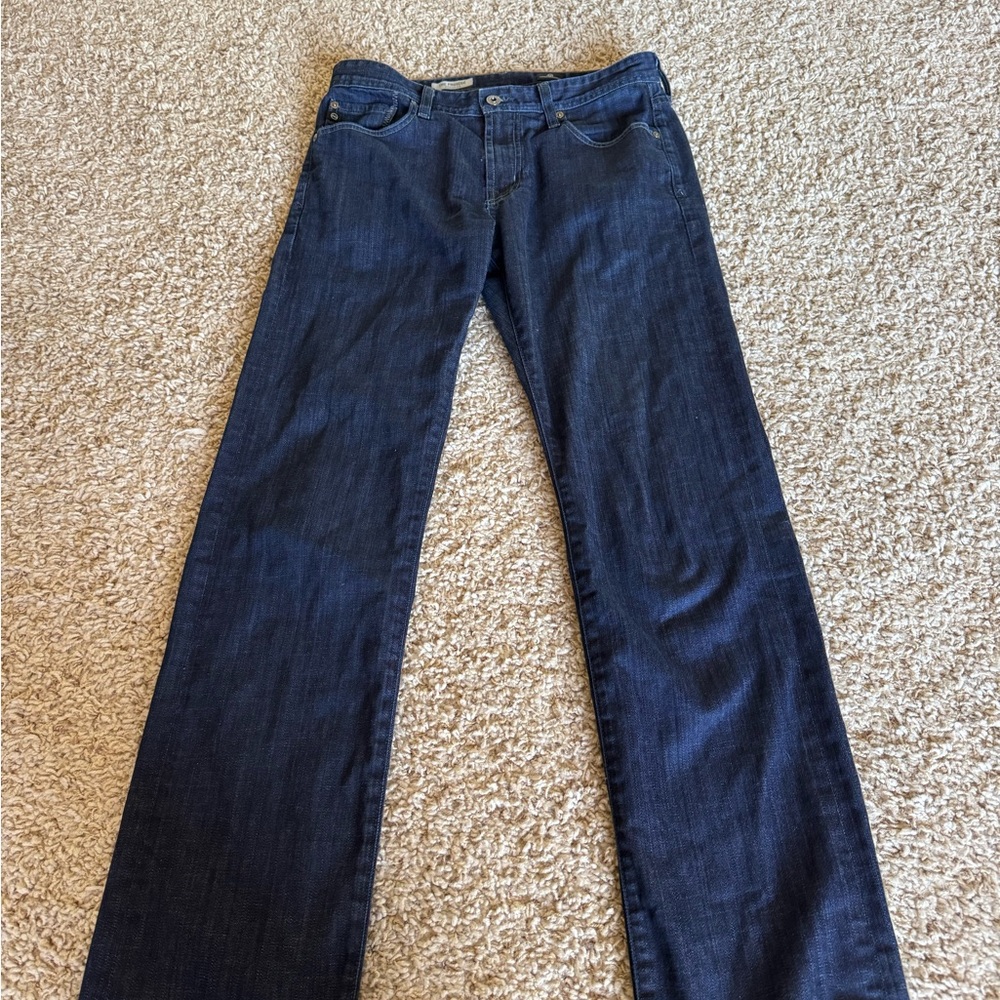 Ag Adriano Goldschmied Blue Straight Jeans